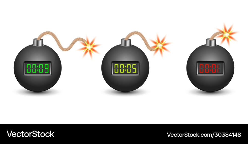 Exploding Timer Bomb vector image