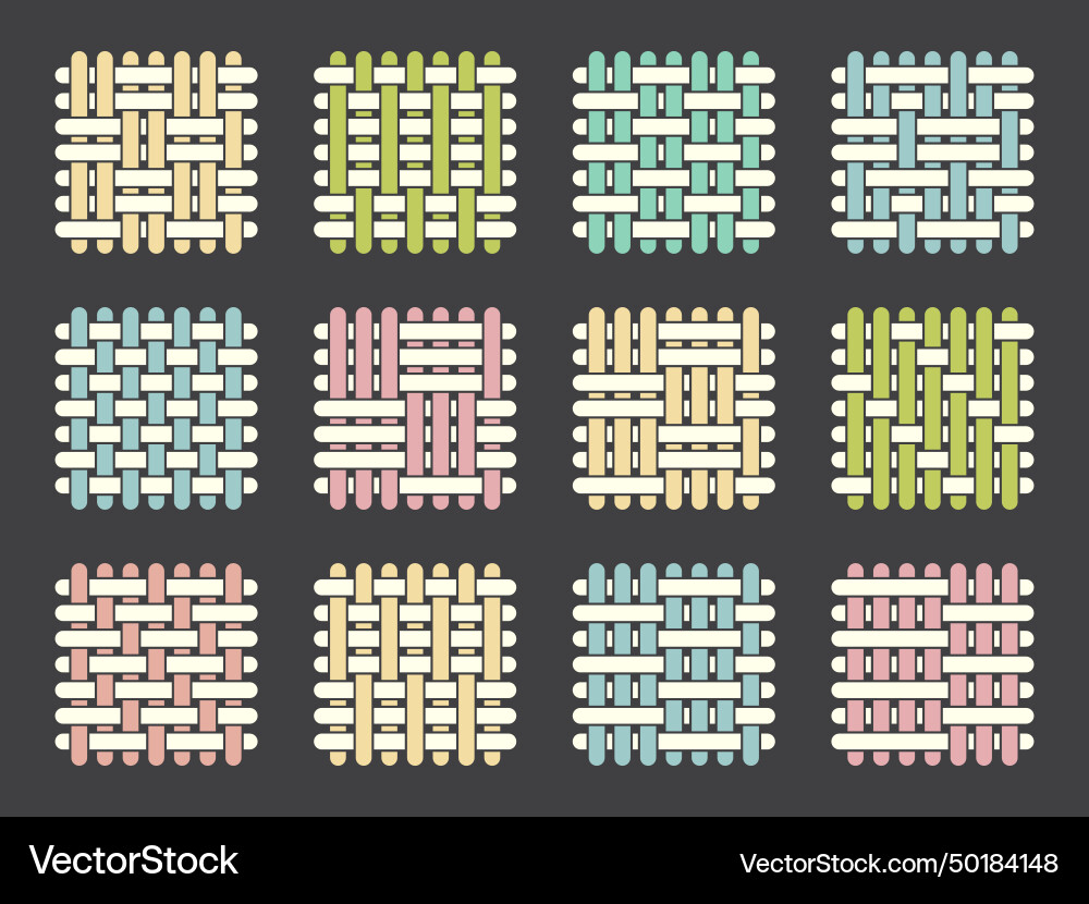 Fabric weave textile design different types Fabric weave textile design different types vector image