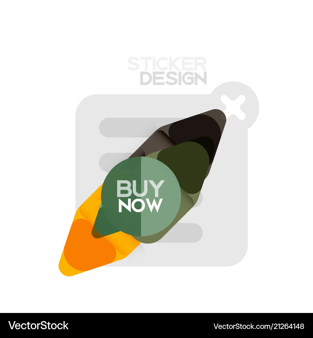 Flat design triangle arrow shape geometric sticker Flat design triangle arrow shape geometric sticker vector image