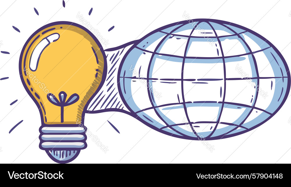 Global idea network world grid and innovation Vector Image