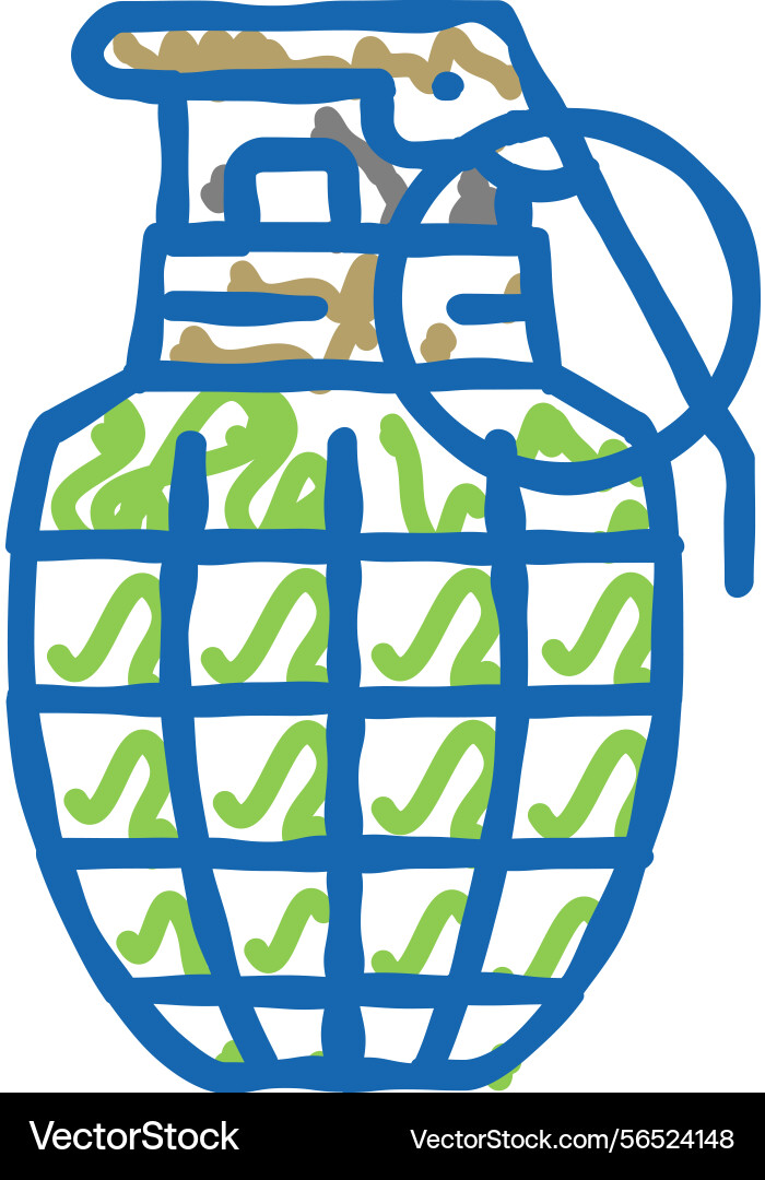 Grenade war weapon icon doodle Royalty Free Vector Image
