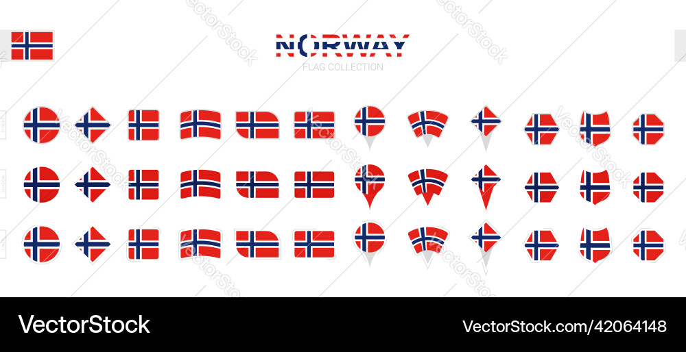 Große Sammlung von Norway-Flags verschiedene Große Sammlung von Norway-Flags verschiedene vektorbild