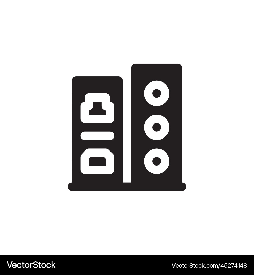 Input output port icon computer component Input output port icon computer component vector image