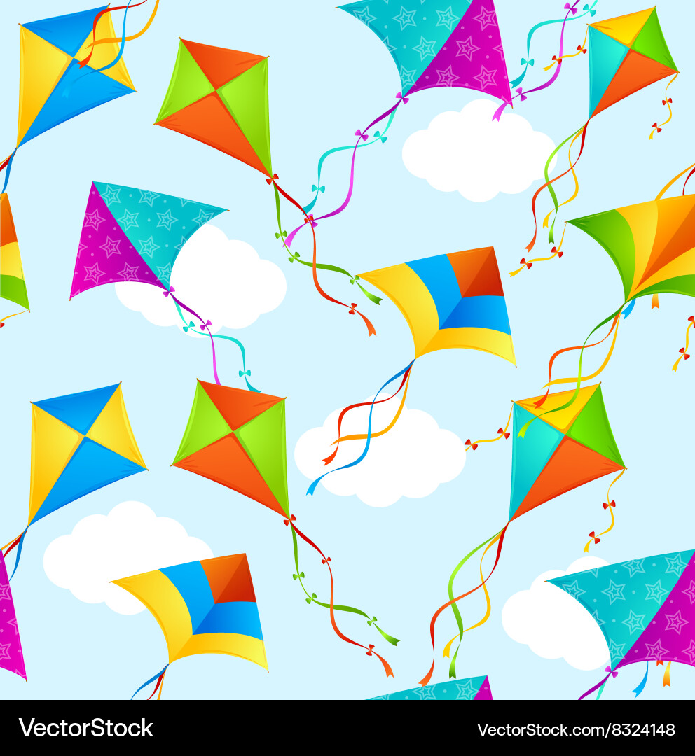 Kite Pattern - Sky Background Vector Image