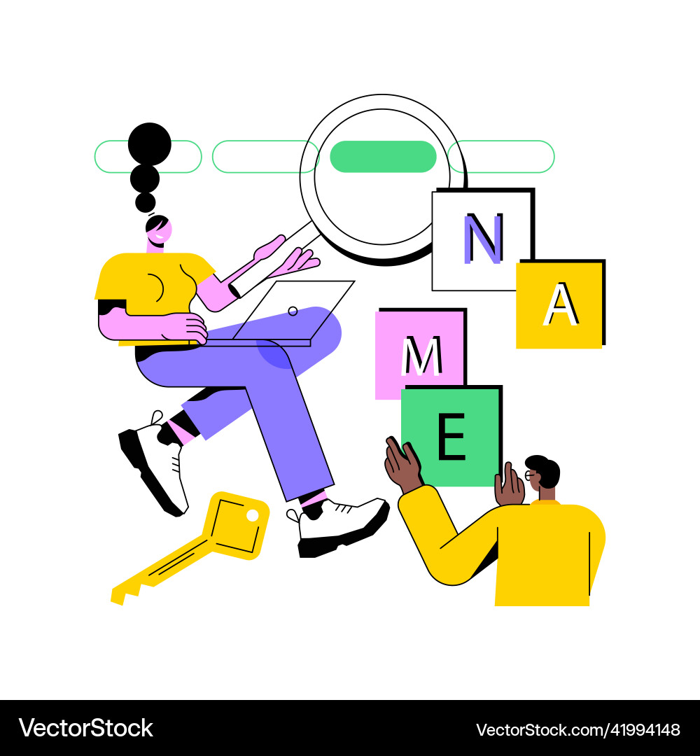 Naming and taglines abstract concept Naming and taglines abstract concept vector image