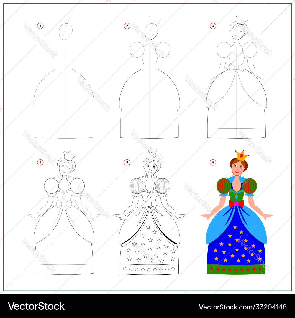 Page shows how to learn draw step Page shows how to learn draw step Vector Image