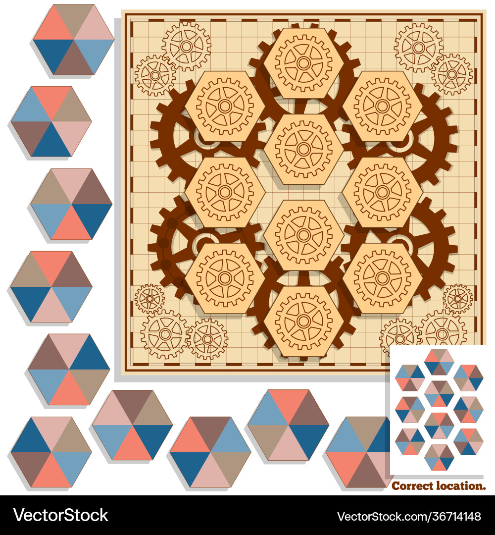 Puzzle game with a background gears Puzzle game with a background gears Vector Image