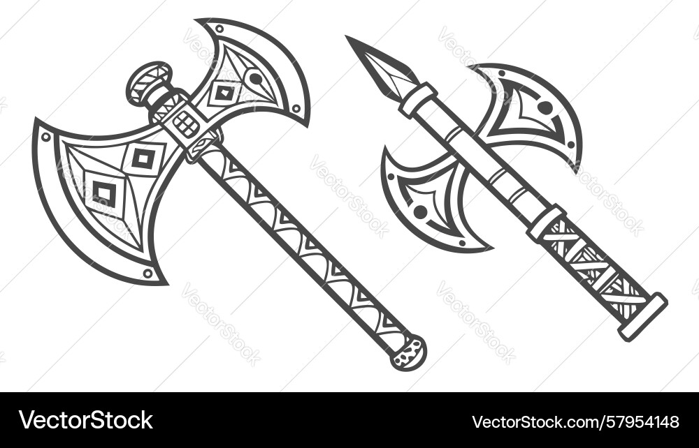 Rustic Axes - Two Axes Vector Image