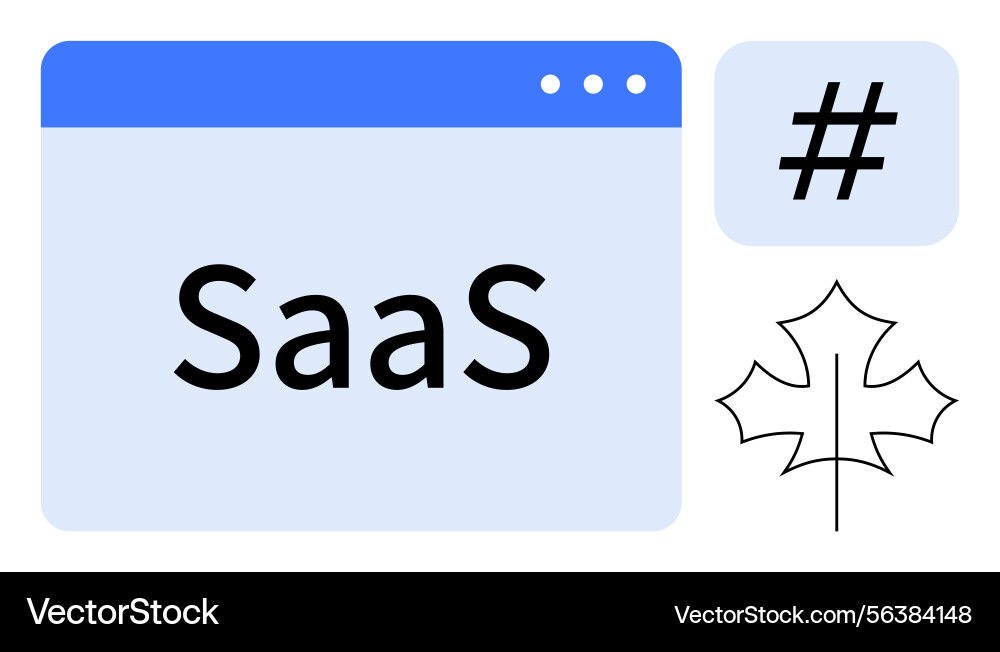 Saas concept with browser window metadata tag Saas concept with browser window metadata tag Vector Image
