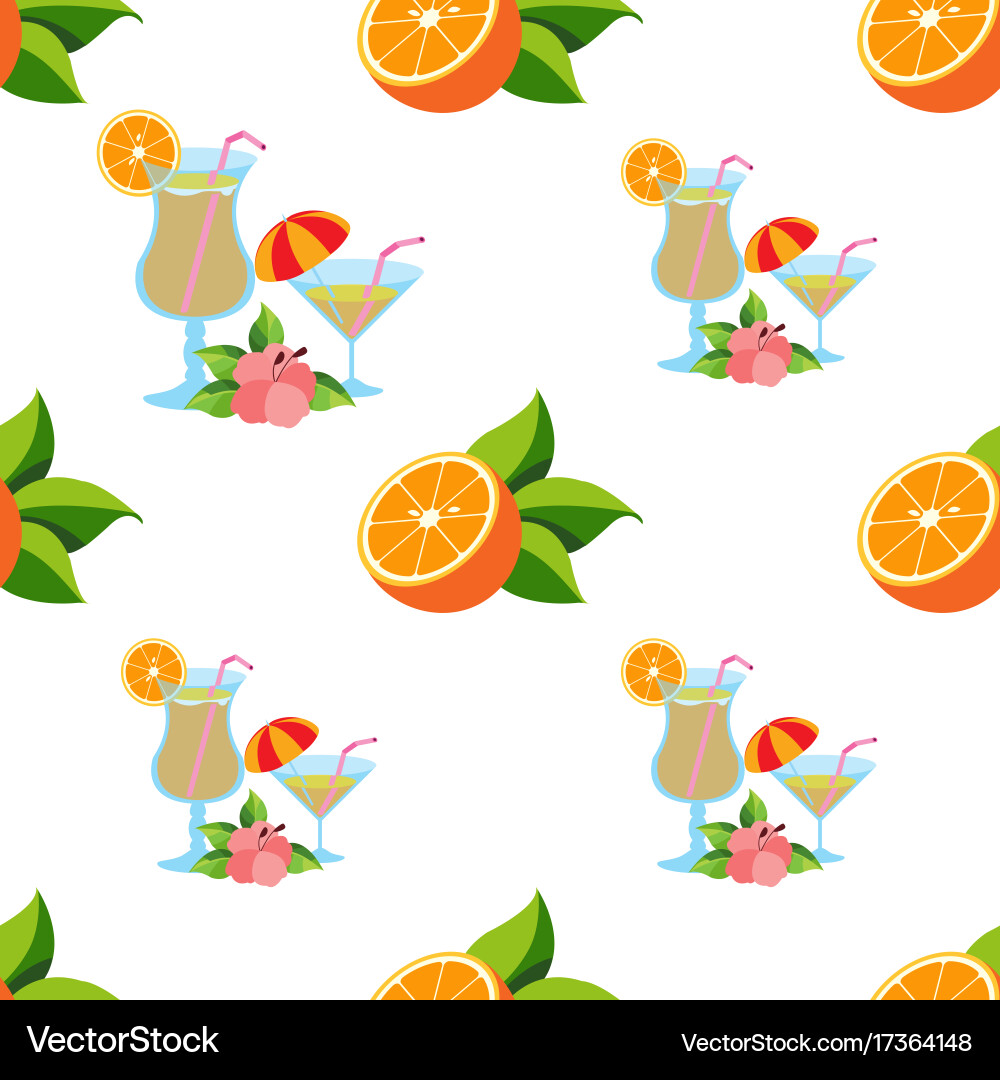 Seamless pattern with the image of oranges vector image