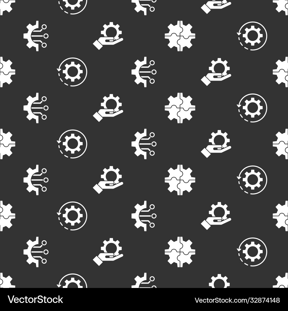 Set gear and arrows as workflow algorithm Set gear and arrows as workflow algorithm vector image
