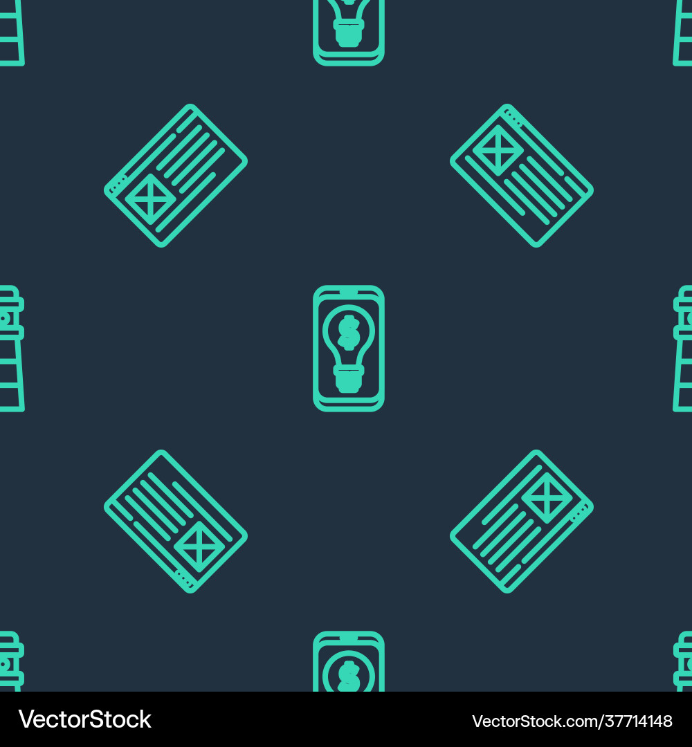 Set line light bulb with dollar on mobile browser Set line light bulb with dollar on mobile browser vector image