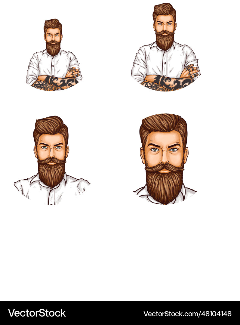 Set of pop art round avatar icon for users vector image