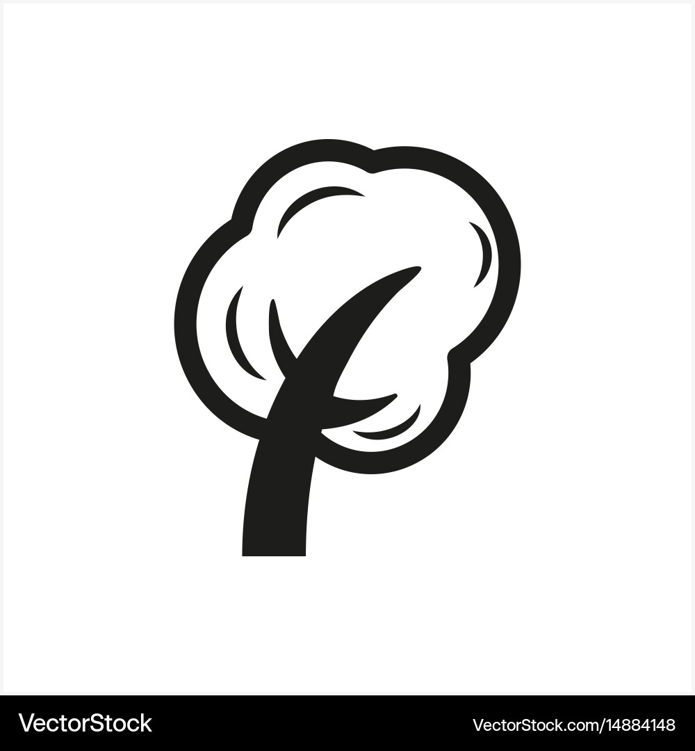 Simple minimal black tree icon symbol style Vector Image