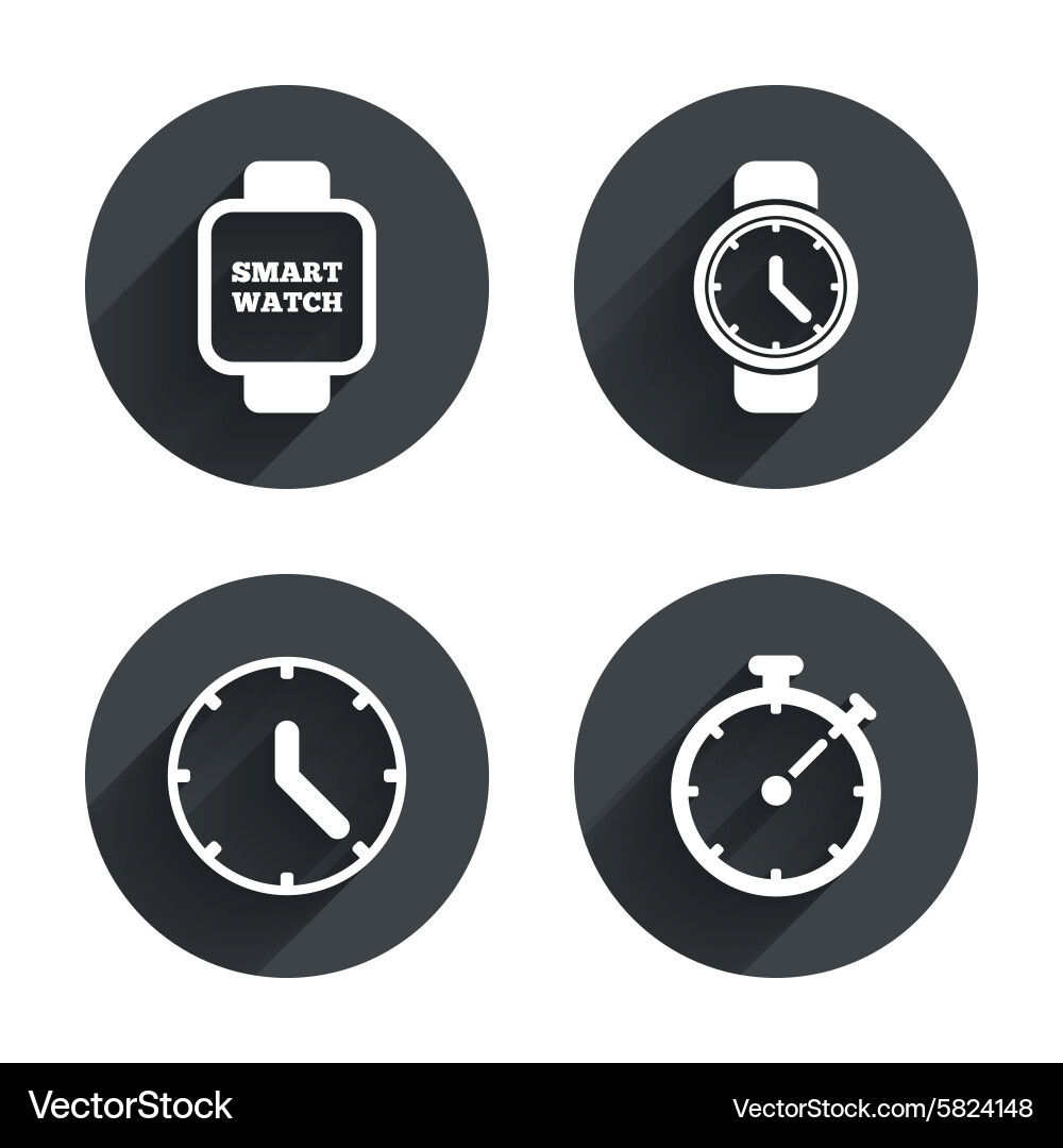 Smart watch mechanical clock time and timer Vector Image