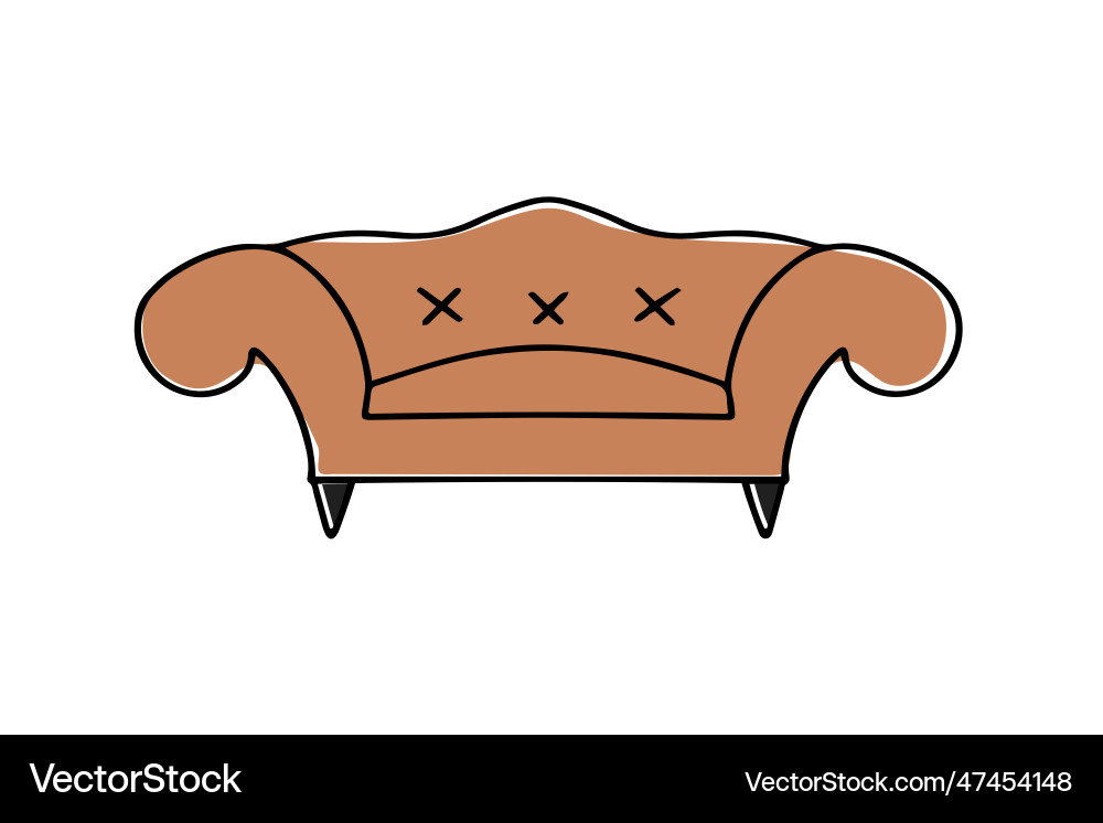 Sofa linear style sign for mobile concept and web Vector Image