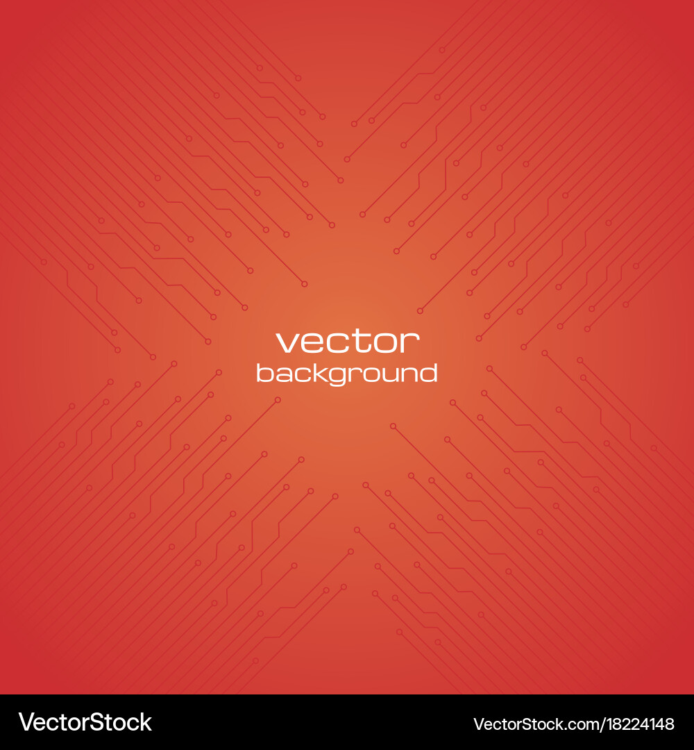 Technological orange background with elements Vector Image