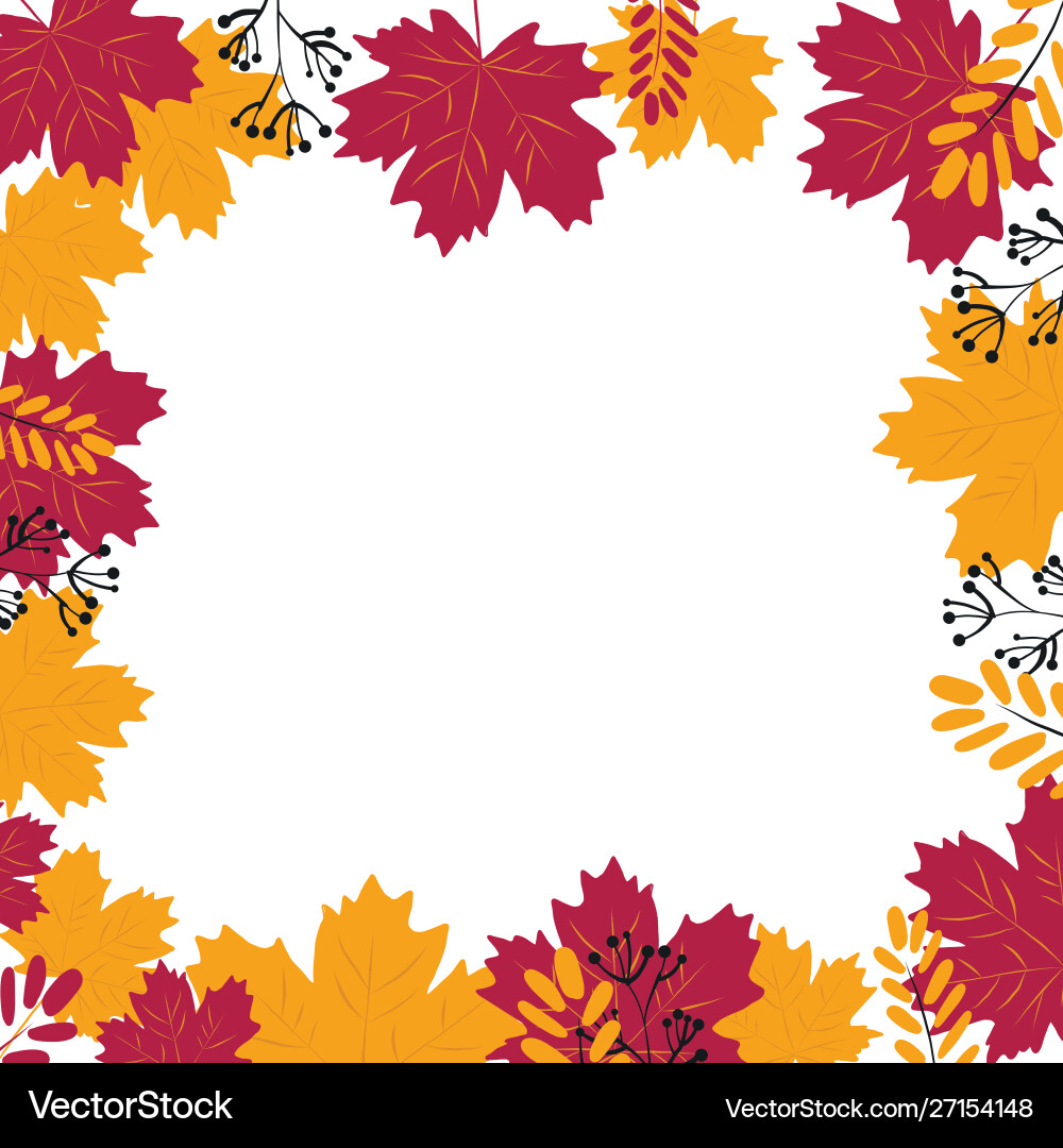 Vignette autumn leaves space for text banner Vector Image