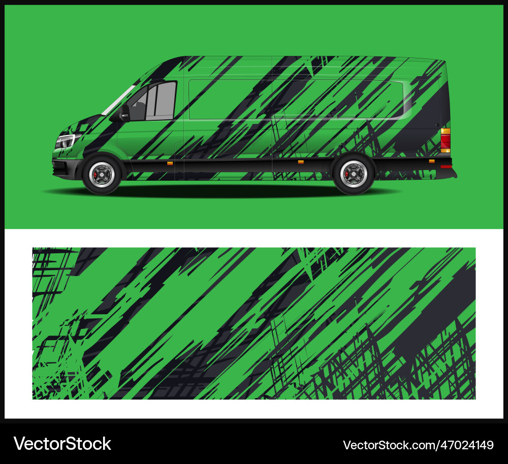 A dynamic sports car wrap design that commands Vector Image