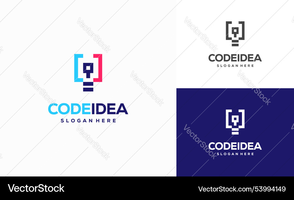 Code idea logo designs concept programmer Code idea logo designs concept programmer vector image