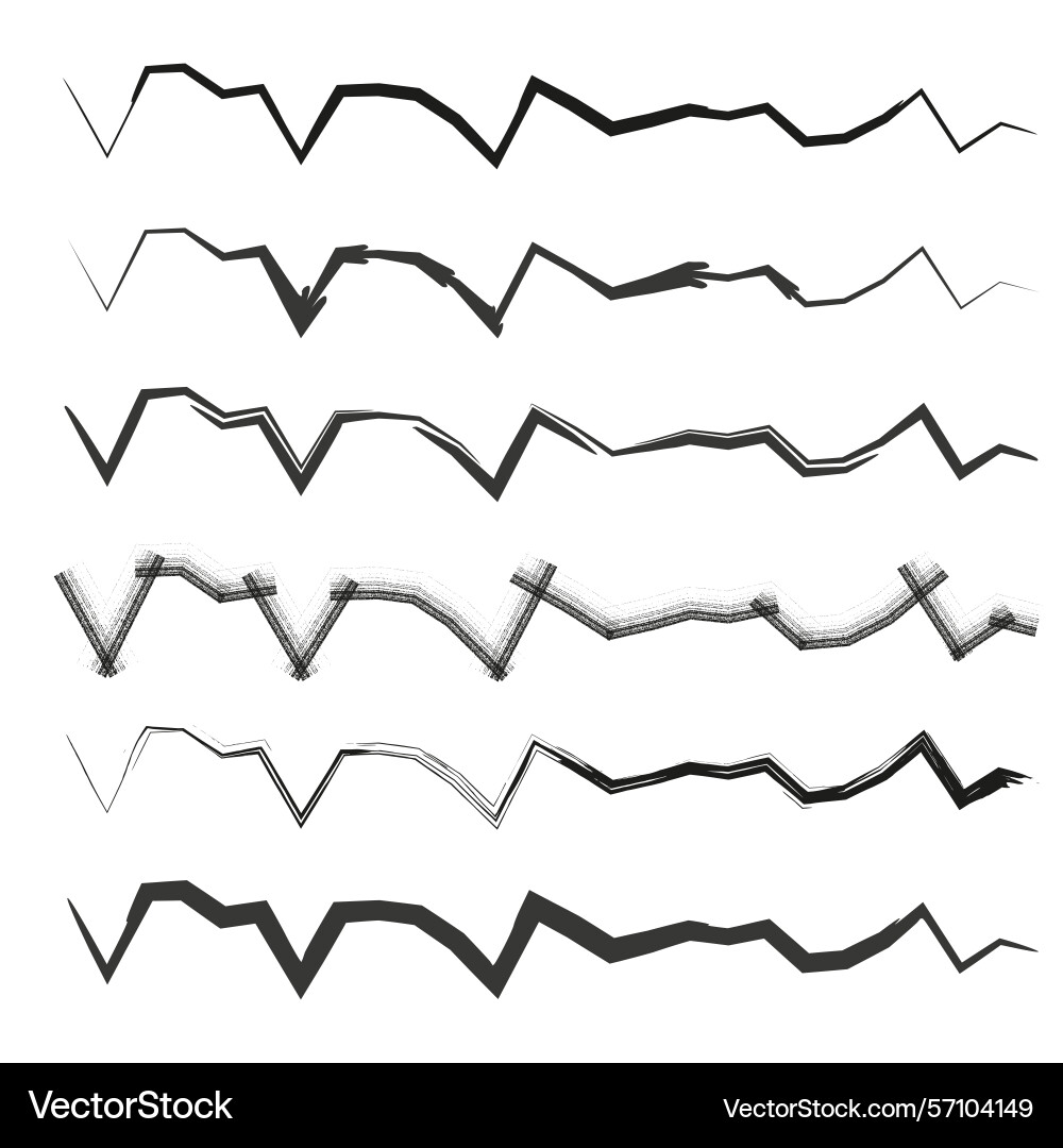 Curved wave shapes wavy line elements dynamic Vector Image