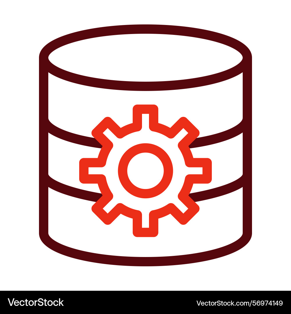 Database management thick line two color icons vector image