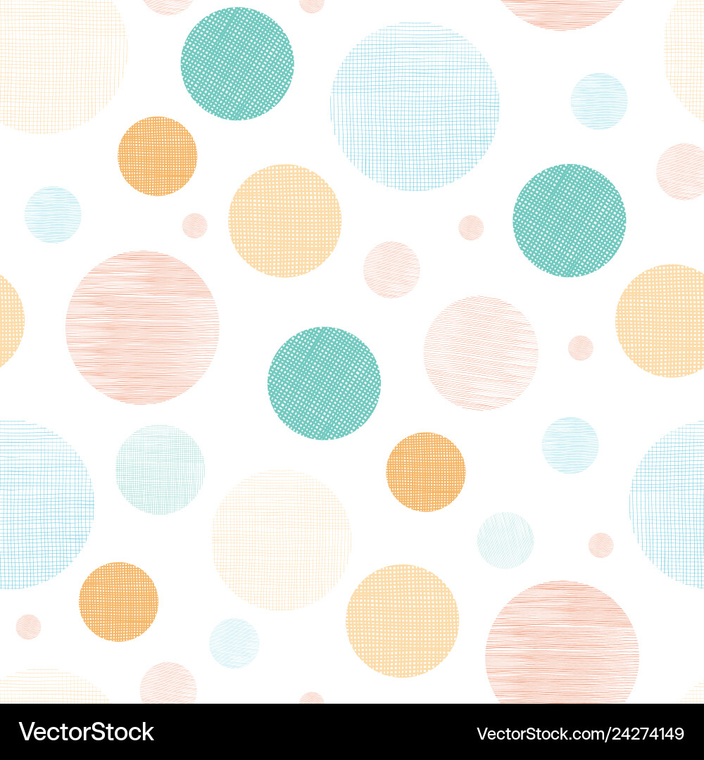 Fabric textured circles seamless pattern print Fabric textured circles seamless pattern print vector image