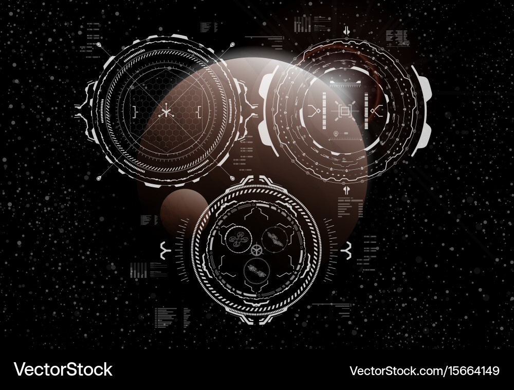 Head-up display elements for the spaceship vector image