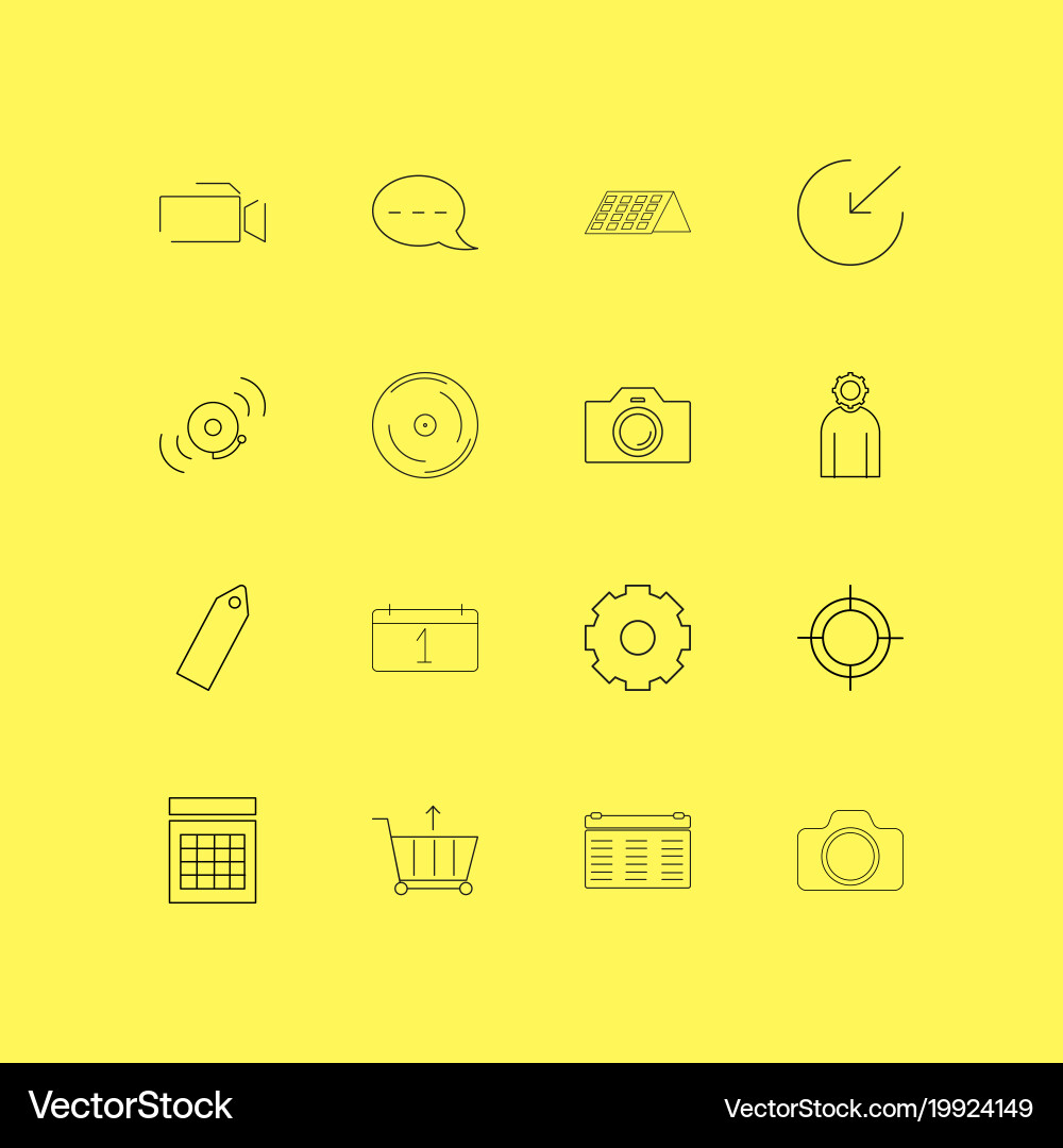 Interface linear icon set simple outline icons vector image