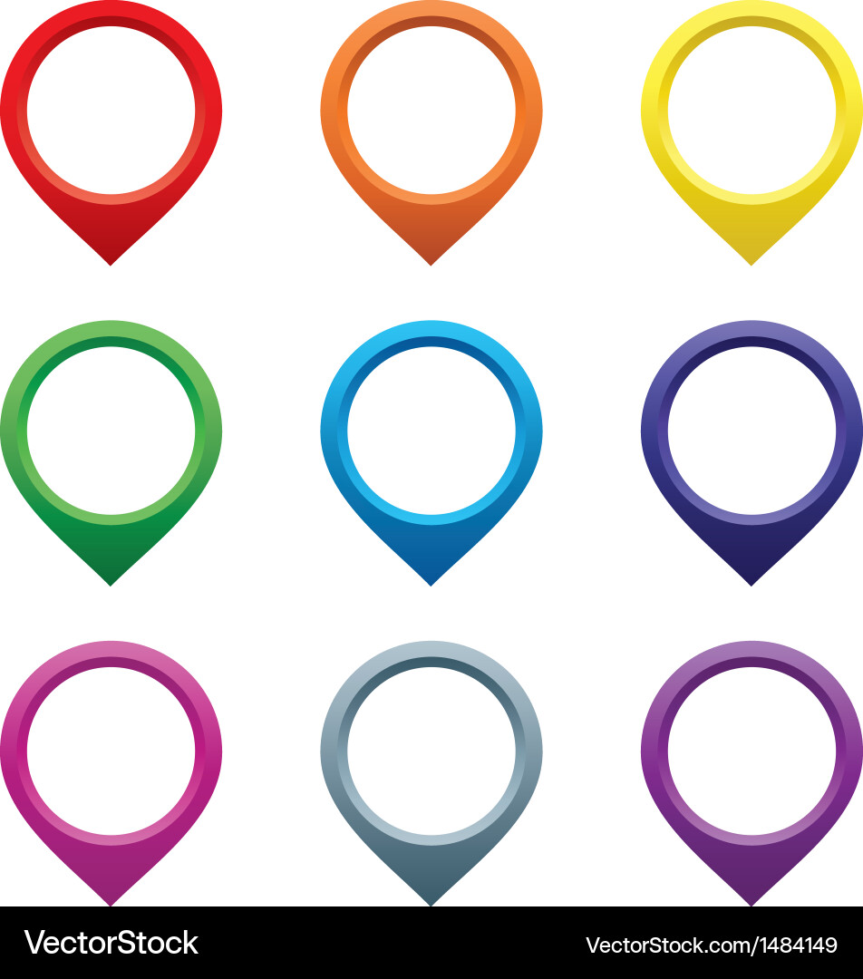 Map Pointer Icons Set Vector Image