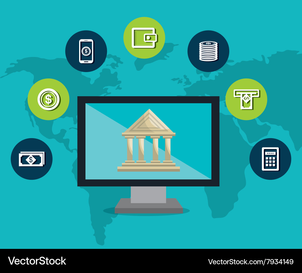 Mobile banking design Royalty Free Vector Image