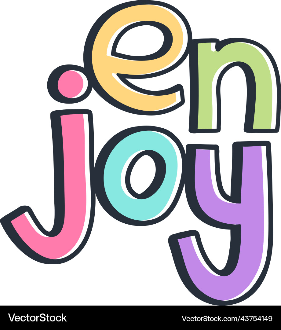Modern abstract design template with enjoy word vector image