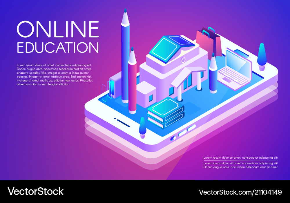 Online education technology vector image