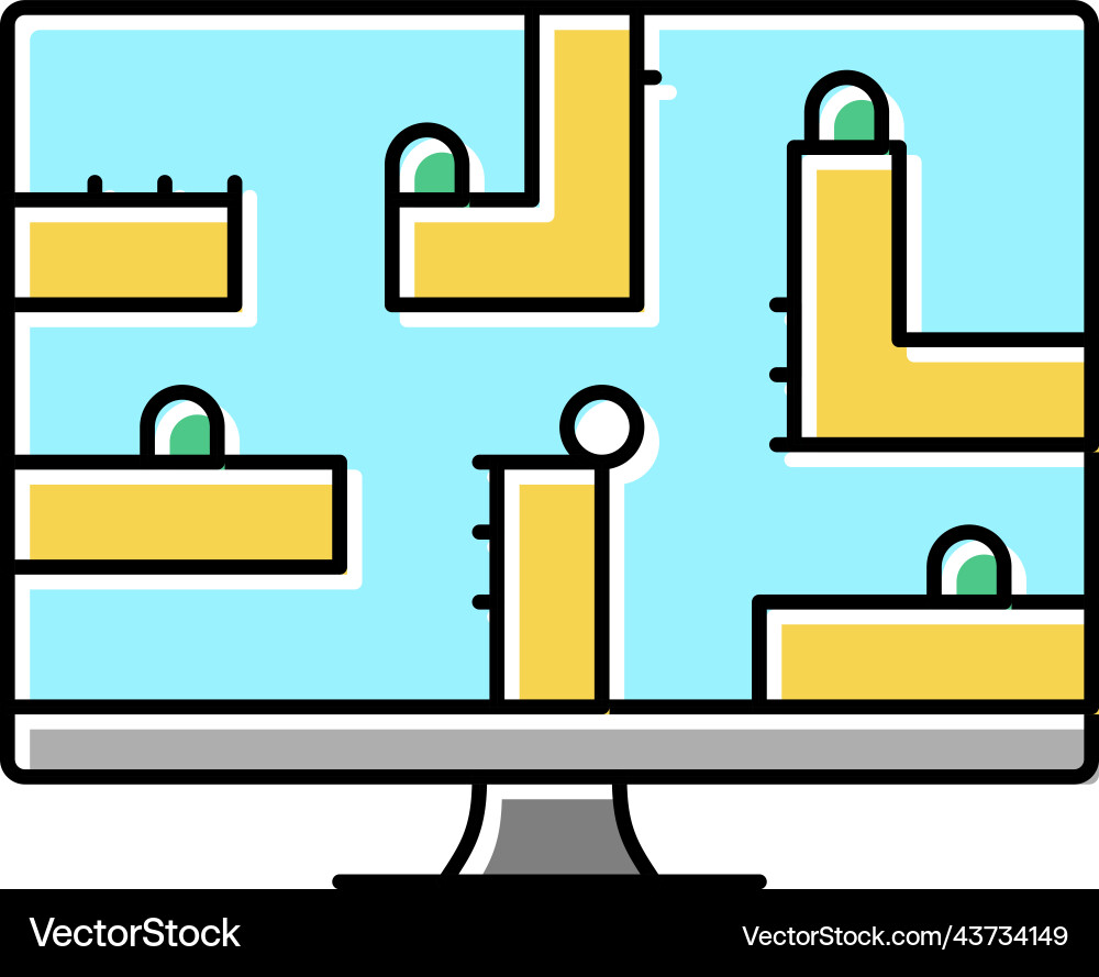 Puzzle platform video game color icon Puzzle platform video game color icon vector image