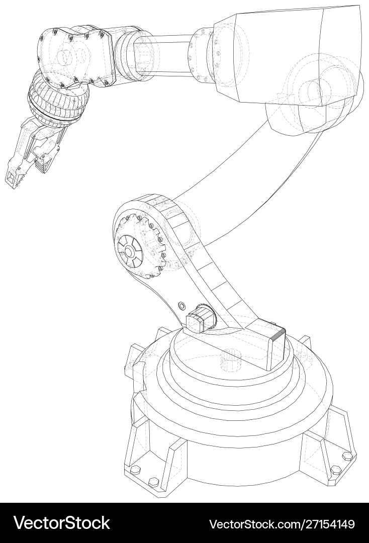 Robot hand eps10 format wire-frame Robot hand eps10 format wire-frame vector image