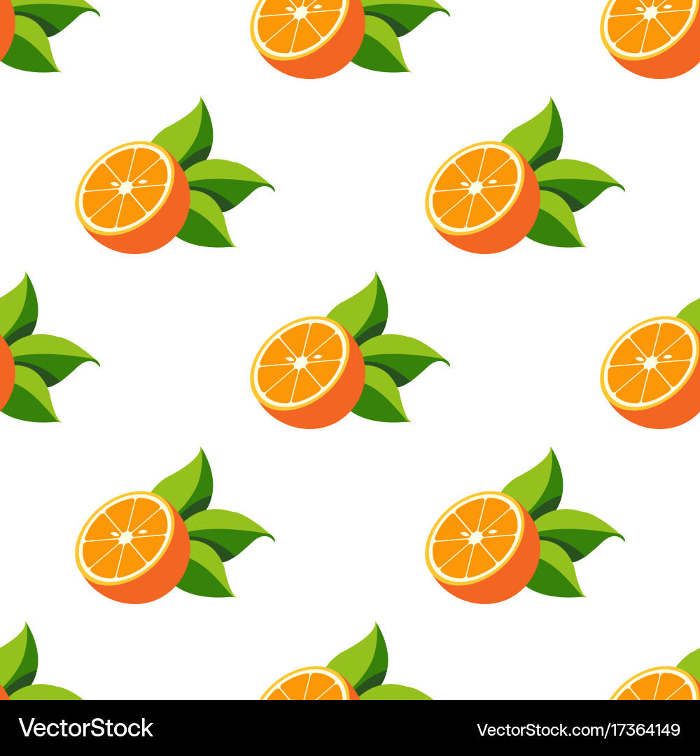 Seamless pattern with the image of oranges vector image