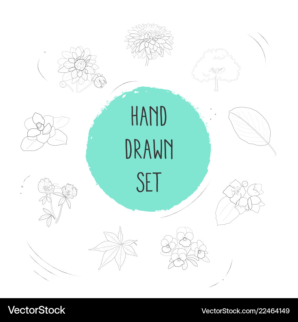 Set botany icons line style symbols Set botany icons line style symbols vector image