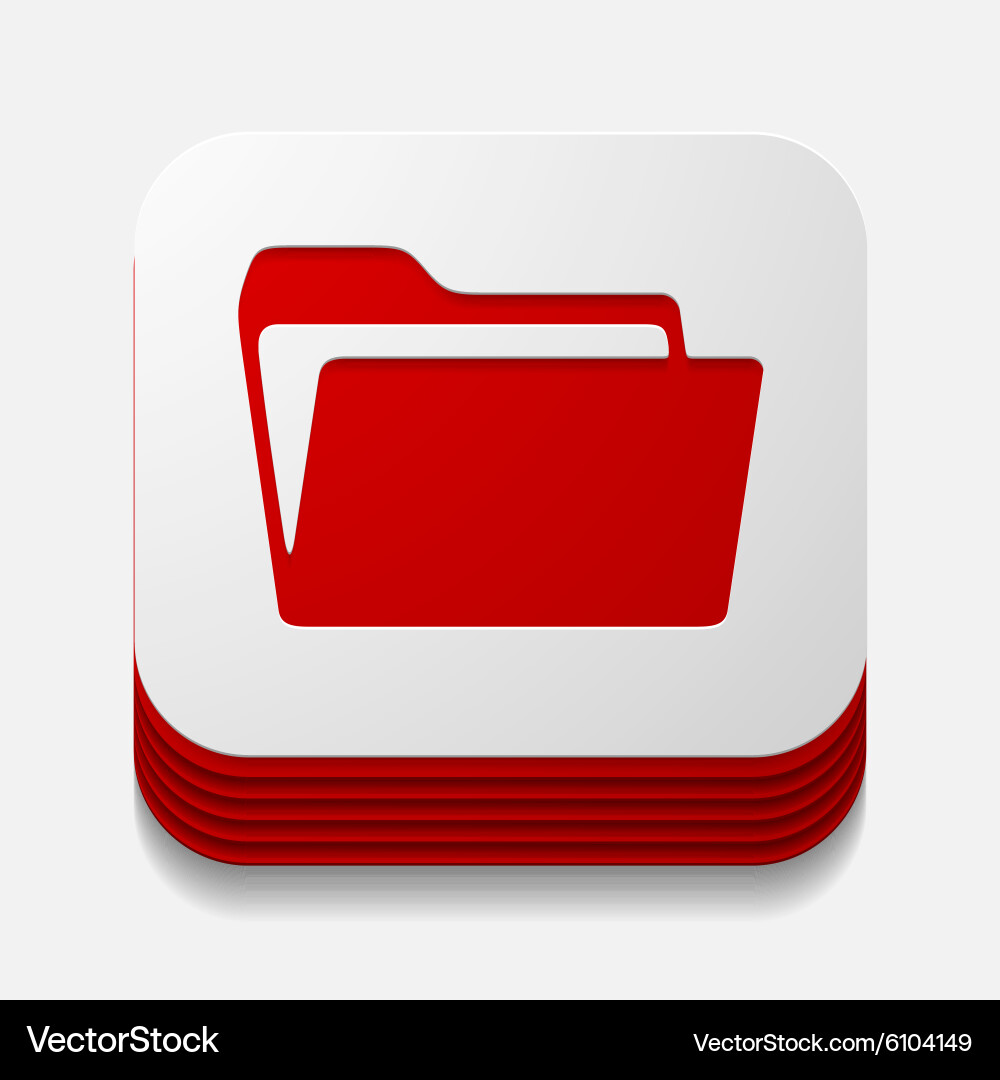 Square button folder Vector Image