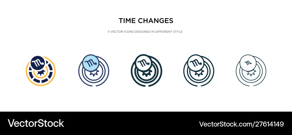 Time changes icon in different style two colored Time changes icon in different style two colored vector image