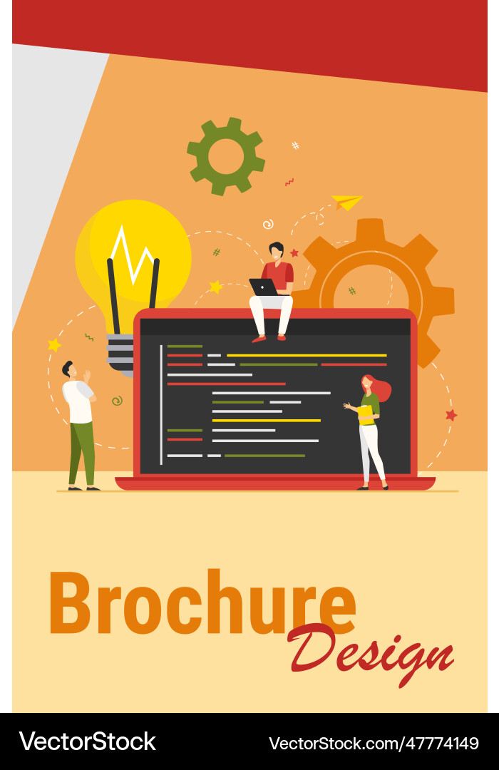 Tiny programmers coding new project Tiny programmers coding new project vector image
