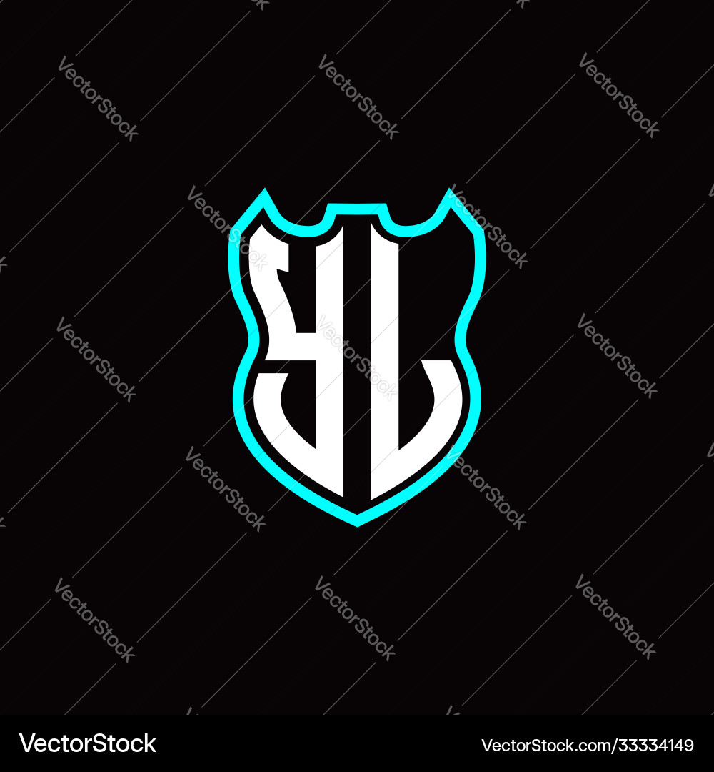 Y l initial logo design with shield shape Y l initial logo design with shield shape vector image