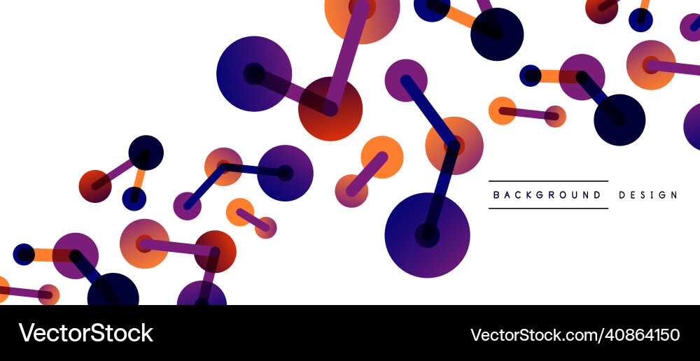 Abstract background round dots connected by lines vector image