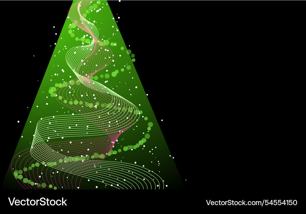 Abstract christmas tree with swooping lines Vector Image