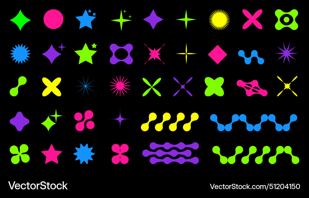 Abstract shapes in y2k style brutalist retro Abstract shapes in y2k style brutalist retro vector image