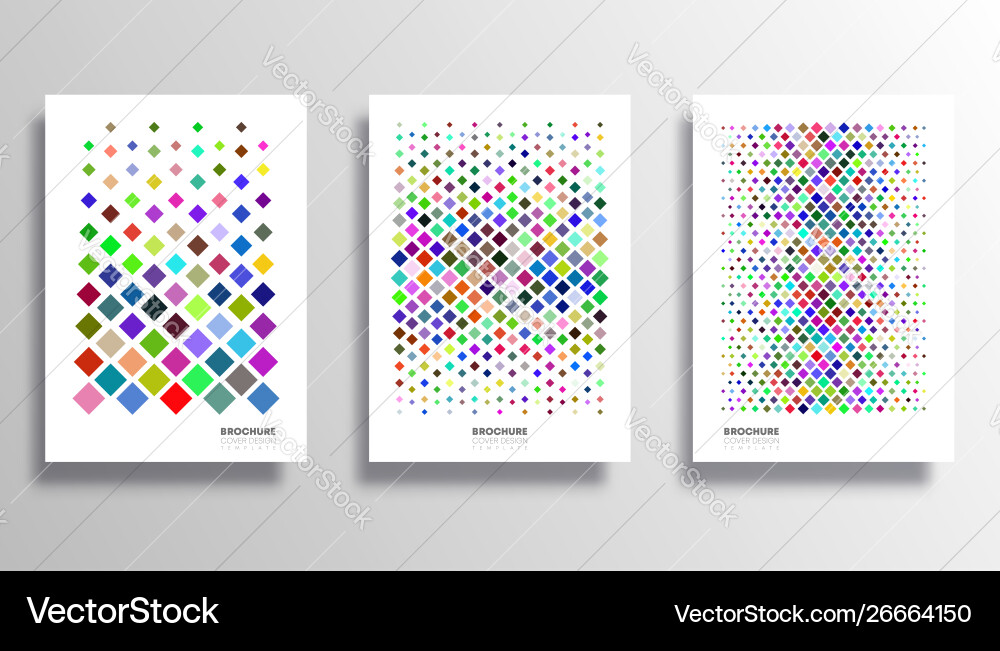 Background with colorful rhombus pattern set Background with colorful rhombus pattern set vector image
