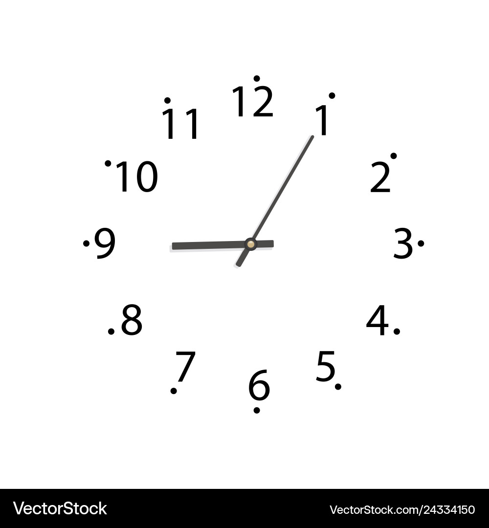 Clock on white background Royalty Free Vector Image