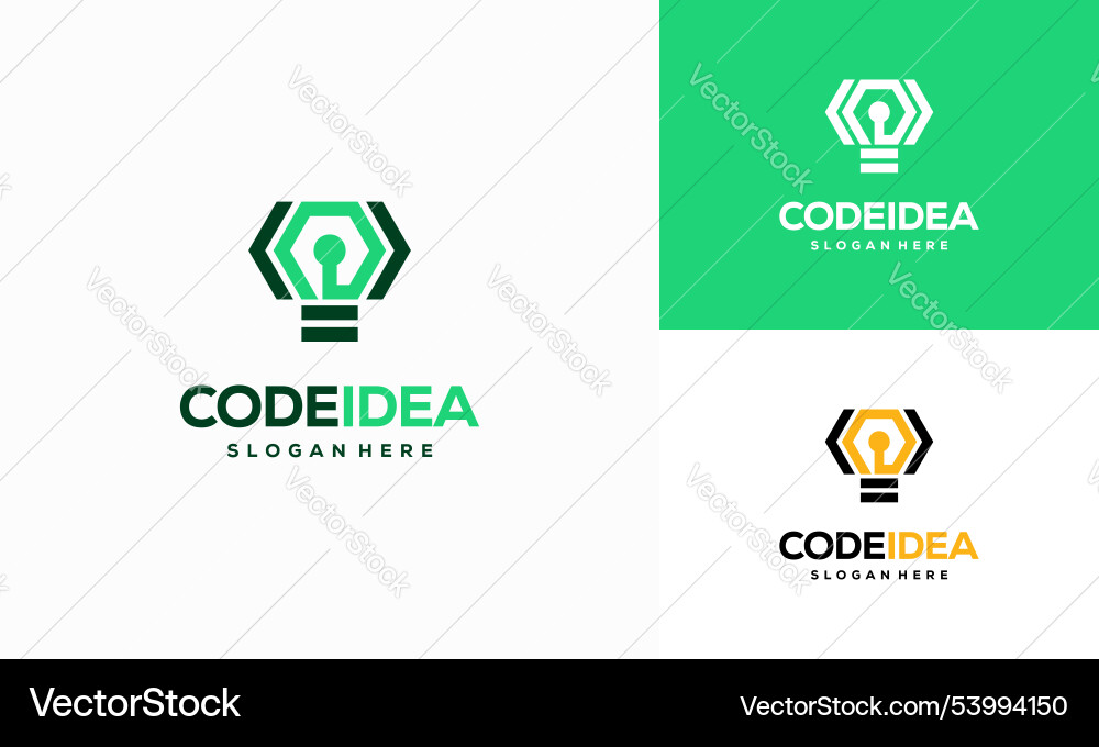Code idea logo designs concept programmer Code idea logo designs concept programmer vector image
