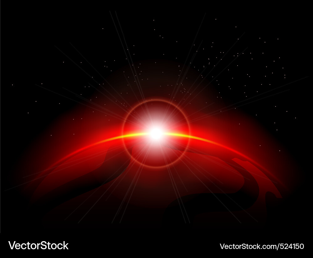 Dramatic Red Planet in Deep Space Vector Image