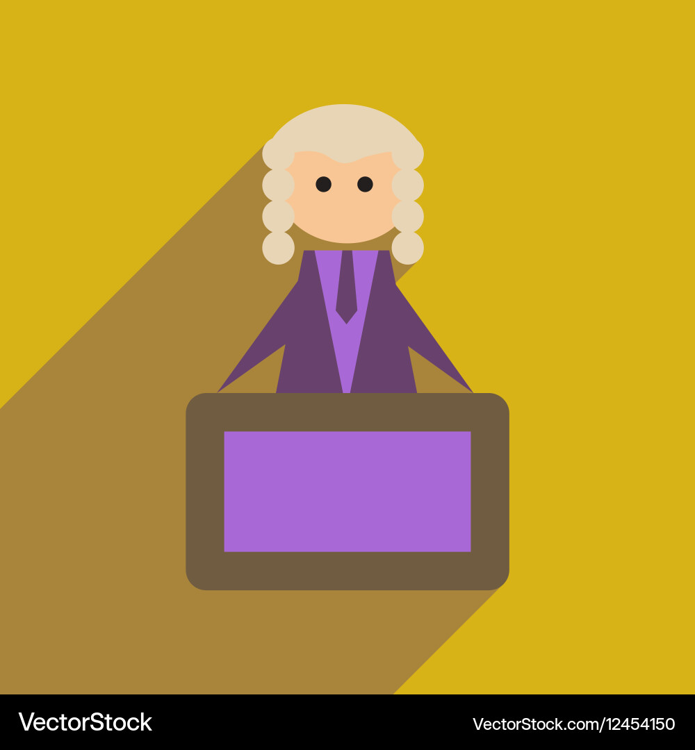 Flat web icon with long shadow judge vector image