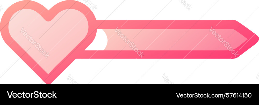 Heart icon with right arrow gradient vector image
